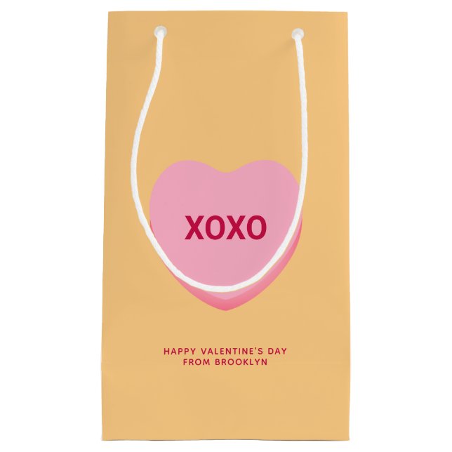 XOXO orange rosa Konversation Herz Valentine Kleine Geschenktüte (Vorderseite)