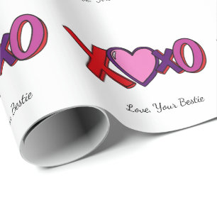 XOXO personalisiertes Papier, Valentinstag Geschenkpapier