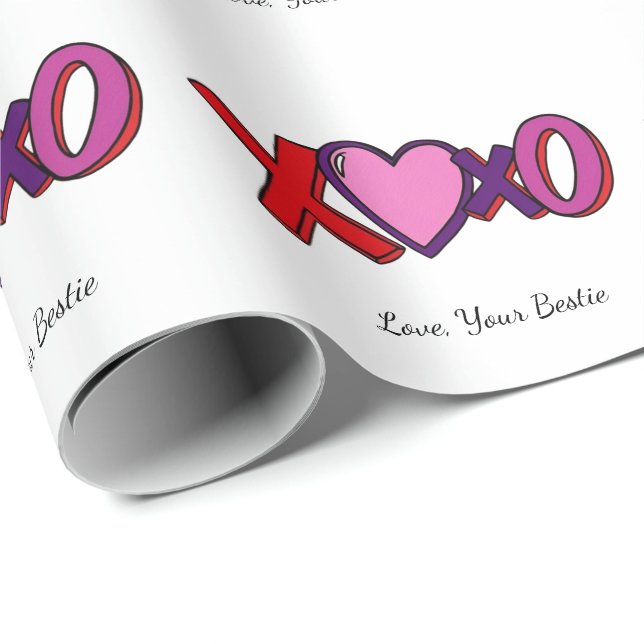 XOXO personalized paper,Valentines Day  Geschenkpapier (Rolleneckpunkt)