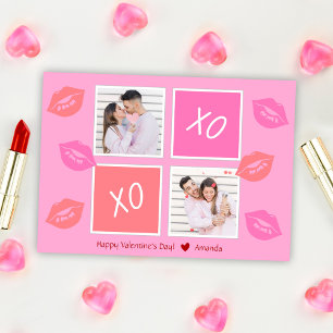 XOXO Pink Foto Couple Happy Valentinstag Feiertagskarte