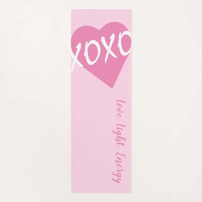 XOXO Pink Heart White XOXO Hugs Kisses Pink Yogamatte (Vorderseite)