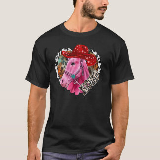 Xoxo Pink Horse Horst Leopard Western Valent T-Shirt