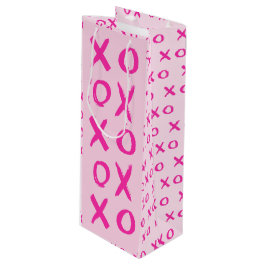 "XOXO" Pink Stroke Valentine's Day Wein Geschenkta Geschenktüte Für Weinflaschen