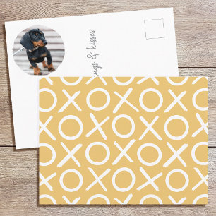 XOXO Pinselstrich Individuelle Hunde-Foto Gelb Mod Postkarte
