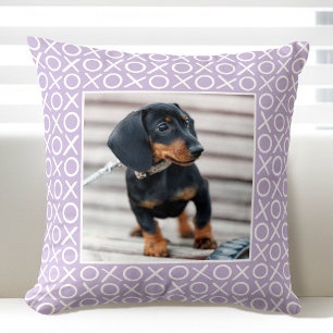 XOXO Pinselstrich Individuelles Hunde-Foto Lila Mo Kissen