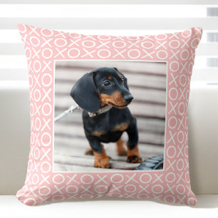 XOXO Pinselstrich Individuelles Hunde-Foto Rosa Mo Kissen