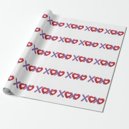 XOXO Print gift wrap,Valentines Day  Geschenkpapier