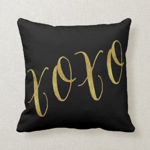 XOXO Quote Imitate Gold Foil Glitzer Hintergrund Kissen