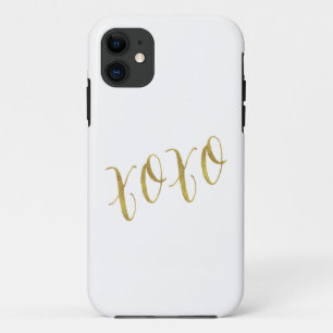 XOXO Quote Imitats Gold Glitzer Hintergrundvorlage iPhone 11 Hülle