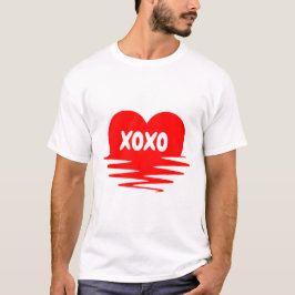 XOXO Red Heart Design T-Shirt
