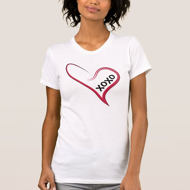 Xoxo! Red Heart mit einer benutzerdefinierten Nach T-Shirt (Vorderseite)