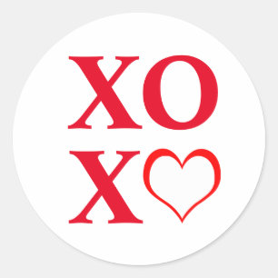 XOXO Red Hearts Runder Aufkleber