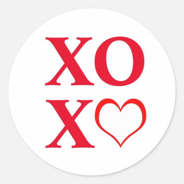 XOXO Red Hearts Runder Aufkleber (Vorderseite)