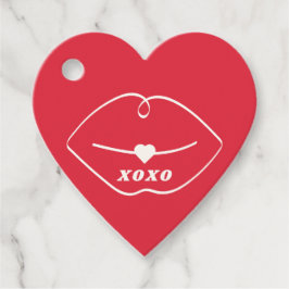XOXO Retro Lips Red Heart Valentine Geschenkanhänger