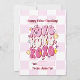 XOXO Retro Valentinstag, Prüfmuster Feiertagskarte