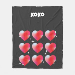 Xoxo romantischen roten Herzen Valentinstag Fleecedecke