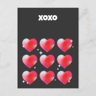 Xoxo romantischen roten Herzen Valentinstag Postkarte