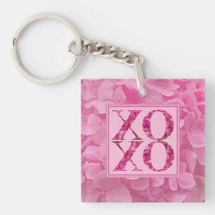 XOXO Rosa Blumenzarge Acrylsäure Schlüsselanhänger
