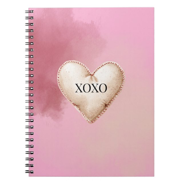 XOXO rosa Creme-Herz Notizblock (Vorderseite)