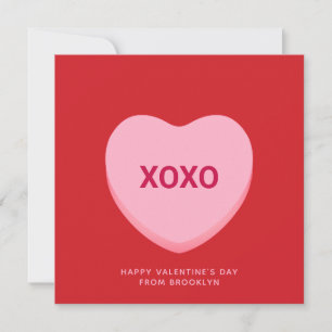 XOXO rosa Gespräch Herz Valentinenkarte