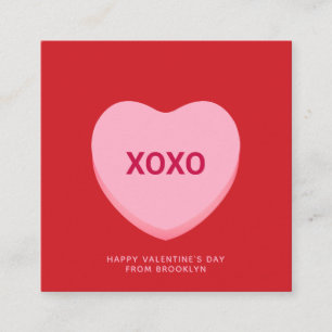 XOXO rosa Gespräch Herz Valentinenkarte Begleitkarte