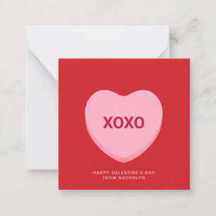 XOXO Rosa Gespräch Herz Valentinstag Mitteilungskarte