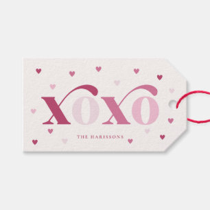 XOXO rosa Herz-Valentinstag-Geschenk-Anhänger Geschenkanhänger