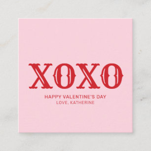 XOXO rosa Typografie niedlicher Valentinstag Begleitkarte