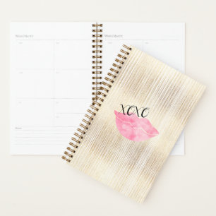 XOXO Rosa Wasserfarben Lippen Planer