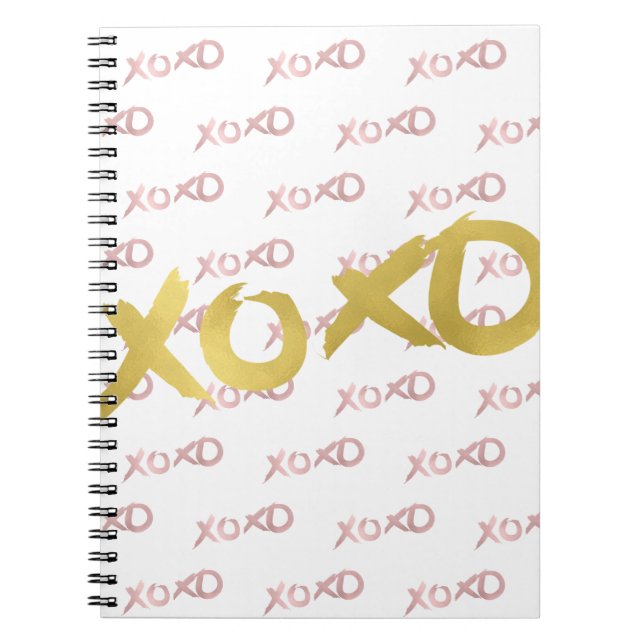 XOXO Rose Gold Moderne Imitate Kinderspielplatz Notizblock (Vorderseite)