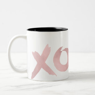 XOXO Rose Gold Moderne Imitate Pinacoteca Zweifarbige Tasse