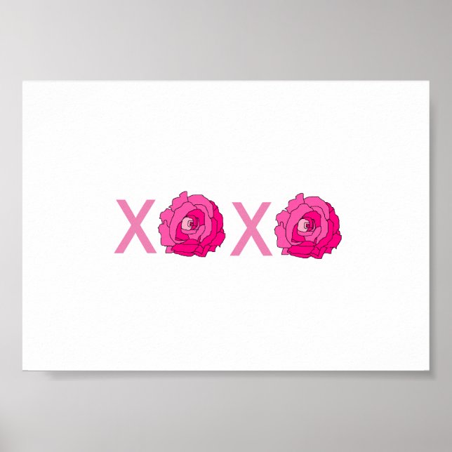 XOXO Rose Print-Framework-Poster Poster (Vorne)
