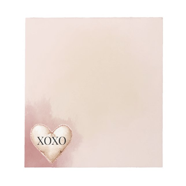 XOXO rotes Creme-Herz Notizblock (Vorderseite)