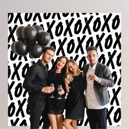 XOXO Schriftart mit gestrichenem Aussehen Schwarzw Wandteppich