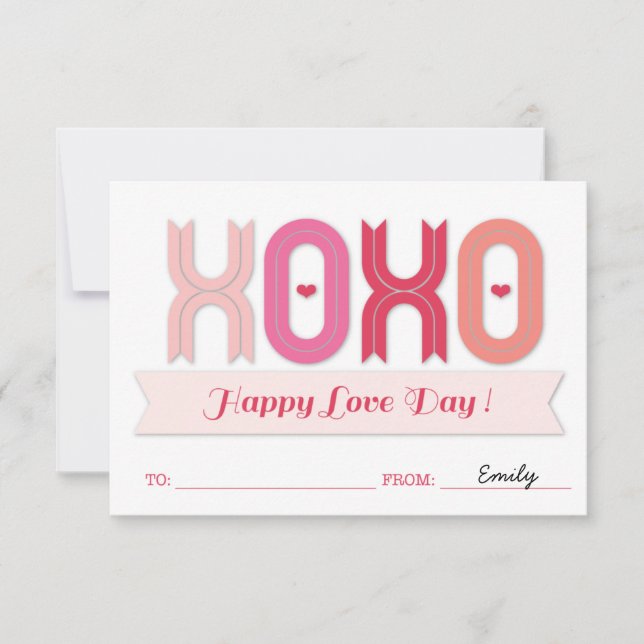 XOXO Schulklasse Kinder Valentinstag Karten (Vorderseite)