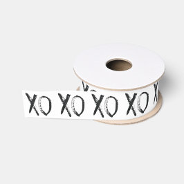 XOXO Schwarz und Weiß Ripsband