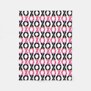 XOXO   schwarzes u. rosa Muster Fleecedecke