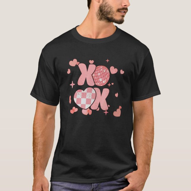 Xoxo Shirt, Couples Valentine Western Disco Ball V T-Shirt (Vorderseite)