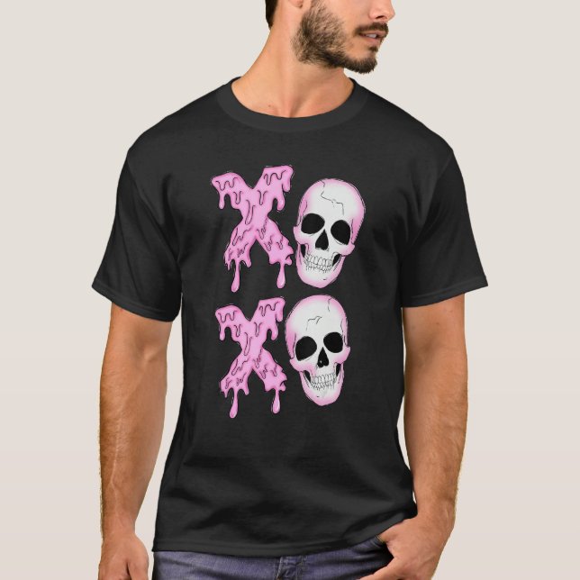 Xoxo Skeleton Skull Horror Anti Valentine's Day Me T-Shirt (Vorderseite)