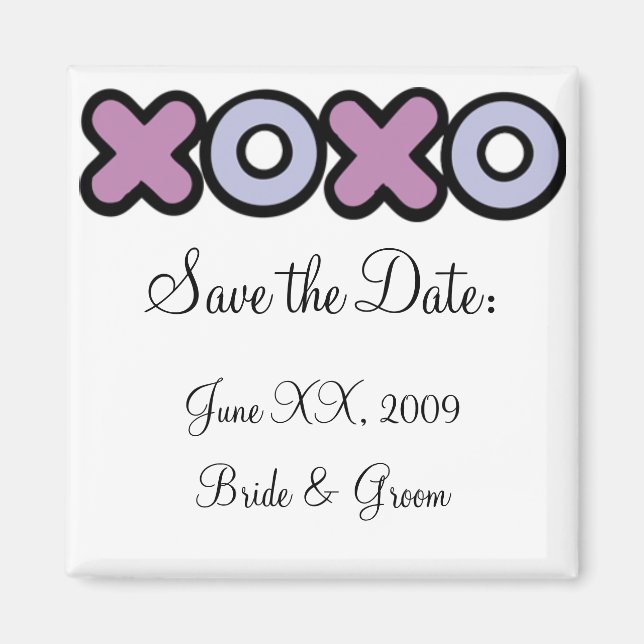 XOXO Speichern des Datumsfelds Magnet (Vorne)
