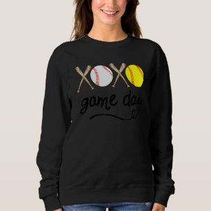 XOXO Spieltag Baseball Softball Vintage Liebe Spor Sweatshirt