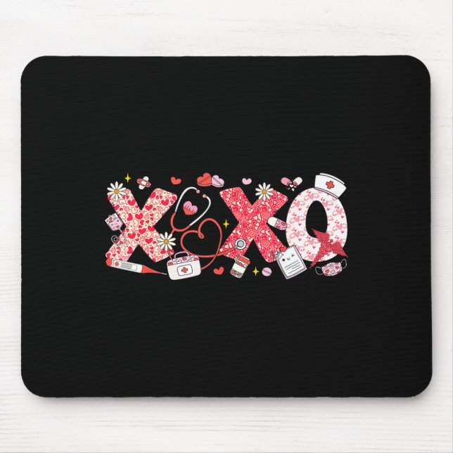 Xoxo Stethoscope Valentine Rn Pct Cna Nurse Nurse  Mousepad (Vorne)