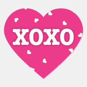 XOXO Sticker / Umschlag Aufkleber mit Herz Rosa