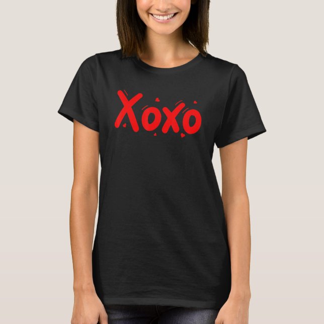 XOXO Sweet Liebe Valentine Herz Romantisches Valen T-Shirt (Vorderseite)