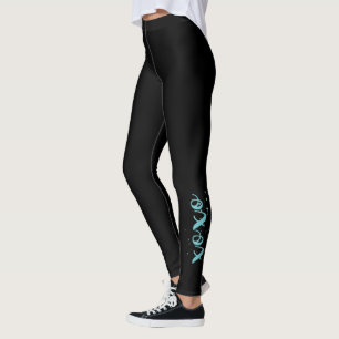 Xoxo Türkis Text Cool einmalig Schwarz Leggings