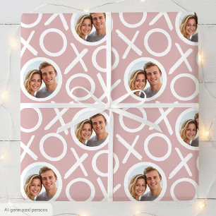 XOXO Umarmungen & Küsse 2 Foto Dusty Pink Pinsel S Geschenkpapier