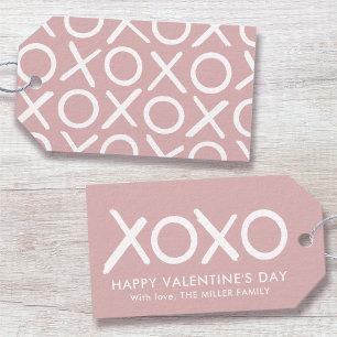 XOXO Umarmungen & Küsse Dusty Pink Frohes Valentin Geschenkanhänger