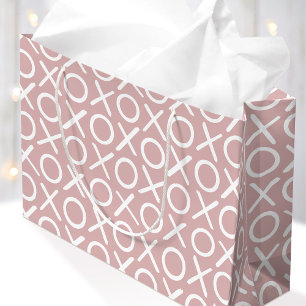 XOXO Umarmungen & Küsse Dusty Pink Pinsel Schrift Große Geschenktüte