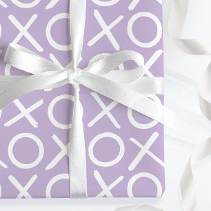 XOXO Umarmungen & Küsse lila Geburtstags-Pinsel Sc Geschenkpapier