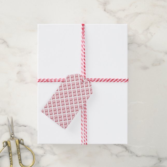 XOXO- und Herz-Muster-Valentinstag Geschenkanhänger (Mit Garn)